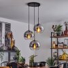 Koyoto  Pendant Light glass 25 cm chrome, clear, Smoke-coloured, 3-light sources