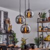 Koyoto  Pendant Light glass 25 cm chrome, Smoke-coloured, 3-light sources