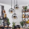 Koyoto  Pendant Light glass 25 cm clear, Smoke-coloured, 3-light sources