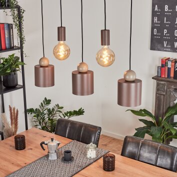 Alcafaz Pendant Light Mocha, 5-light sources