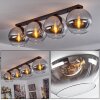 Koyoto  Ceiling Light glass 30 cm chrome, clear, Smoke-coloured, 4-light sources