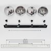 Koyoto  Ceiling Light glass 30 cm chrome, clear, Smoke-coloured, 4-light sources