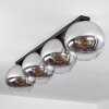 Koyoto  Ceiling Light glass 30 cm chrome, clear, Smoke-coloured, 4-light sources