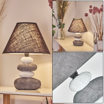 Palmela Table lamp grey, white, 1-light source
