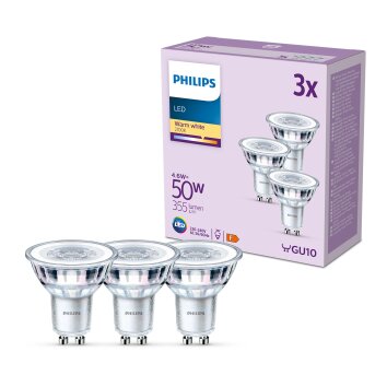 Philips Classic Set of 3 LED GU10 4.6 Watt 2700 Kelvin 355 Lumen