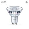 Philips Classic Set of 3 LED GU10 3.5 Watt 2700 Kelvin 255 Lumen