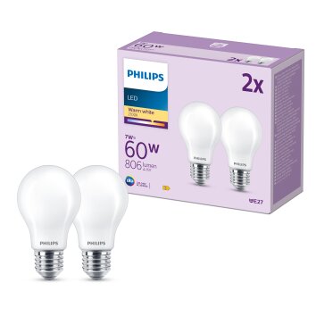 Philips Classic Set of 2 LED E27 7 Watt 2700 Kelvin 806 Lumen