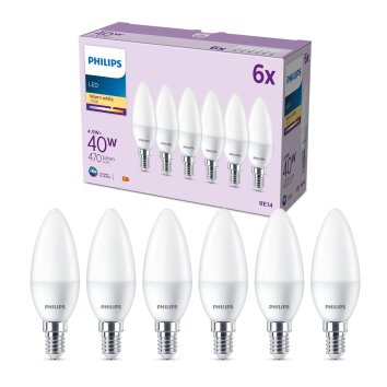 Philips Classic Set of 6 LED E14 4.9 Watt 2700 Kelvin 470 Lumen
