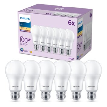 Philips Classic Set of 6 LED E27 13 Watt 2700 Kelvin 1521 Lumen