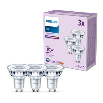 Philips Classic Set of 3 LED GU10 3.5 Watt 4000 Kelvin 275 Lumen