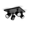 Philips myLiving Runner Ceiling Light black, 4-light sources