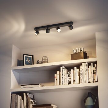 Philips Star Ceiling Light LED black, 4-light sources