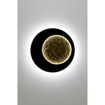 Holländer PLENILUNIO Wall Light LED brown, gold, black, 2-light sources