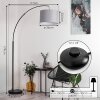 Gualdim Floor Lamp black, 1-light source, Fabric shade