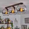 Koyoto  Ceiling Light glass 30 cm chrome, clear, Smoke-coloured, 3-light sources