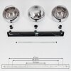 Koyoto  Ceiling Light glass 30 cm chrome, clear, Smoke-coloured, 3-light sources