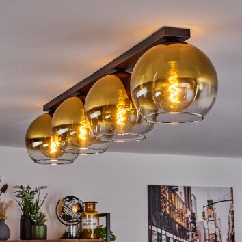 Koyoto  Ceiling Light glass 25 cm gold, clear, 4-light sources