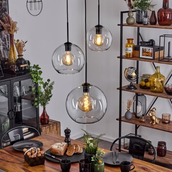Koyoto  Pendant Light glass 20 cm, 25 cm, 30cm clear, 3-light sources