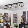 Koyoto  Ceiling Light glass 25 cm chrome, clear, Smoke-coloured, 4-light sources