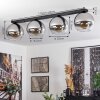 Koyoto  Ceiling Light glass 25 cm chrome, clear, Smoke-coloured, 4-light sources