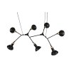 Trio Roxie Pendant Light brass, black, 7-light sources