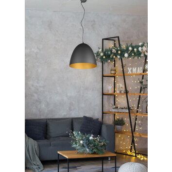 Reality Tilda Pendant Light black-gold, 1-light source