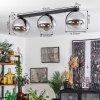 Koyoto  Ceiling Light glass 25 cm chrome, clear, Smoke-coloured, 3-light sources