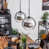 Koyoto  Pendant Light glass 25 cm chrome, clear, Smoke-coloured, 2-light sources