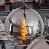 Koyoto  Pendant Light glass 25 cm chrome, clear, Smoke-coloured, 2-light sources