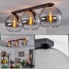 Koyoto  Ceiling Light glass 30 cm clear, Smoke-coloured, 3-light sources