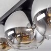 Koyoto  Ceiling Light glass 20 cm chrome, clear, Smoke-coloured, 3-light sources