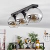 Koyoto  Ceiling Light glass 20 cm chrome, clear, Smoke-coloured, 3-light sources