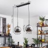Koyoto  Pendant Light glass 25 cm chrome, Smoke-coloured, 2-light sources