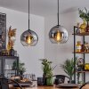 Koyoto  Pendant Light glass 25 cm clear, Smoke-coloured, 2-light sources