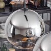 Koyoto  Pendant Light glass 30 cm chrome, clear, Smoke-coloured, 2-light sources