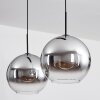Koyoto  Pendant Light glass 30 cm chrome, clear, Smoke-coloured, 2-light sources