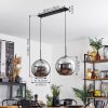 Koyoto  Pendant Light glass 30 cm chrome, Smoke-coloured, 2-light sources