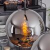 Koyoto  Pendant Light glass 30 cm chrome, Smoke-coloured, 2-light sources
