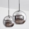 Koyoto  Pendant Light glass 30 cm chrome, Smoke-coloured, 2-light sources