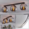 Koyoto  Ceiling Light glass 25 cm chrome, Smoke-coloured, 3-light sources