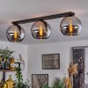Koyoto  Ceiling Light glass 25 cm chrome, Smoke-coloured, 3-light sources