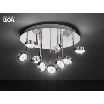WOFI SLIGO Wall Light LED matt nickel, 18-light sources