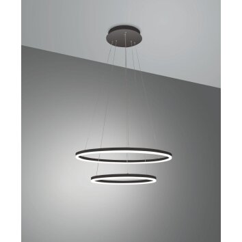 Fabas Luce Giotto Pendant Light LED black, 1-light source