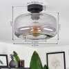 Pedreles Ceiling Light Smoke-coloured, 1-light source
