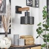 Chabian Wall Light brown, Wood like finish, black, 1-light source