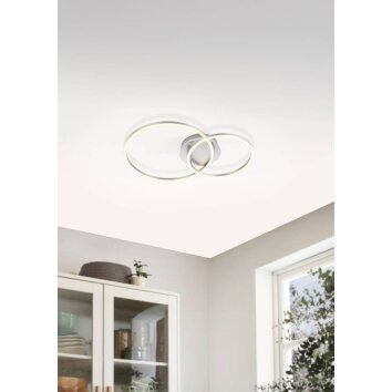 Eglo PALMAVES Ceiling Light LED matt nickel, silver, 2-light sources