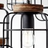 Brilliant Gwen Pendant Light Dark wood, black, 6-light sources