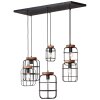 Brilliant Gwen Pendant Light Dark wood, black, 6-light sources