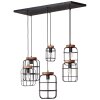 Brilliant Gwen Pendant Light Dark wood, black, 6-light sources