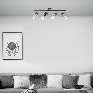 Brilliant Alia Ceiling Light black, 4-light sources